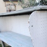 peg board backed vintage mini bar