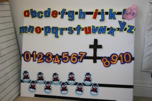 felt and velcro board for kids' learning