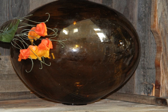 amber glass vintage buoy