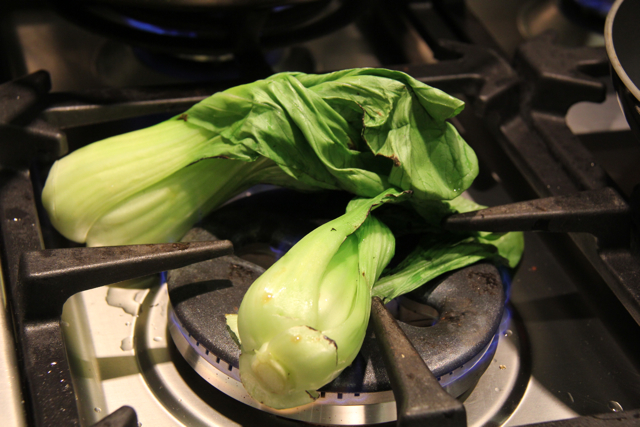 fire roasted baby bok choy