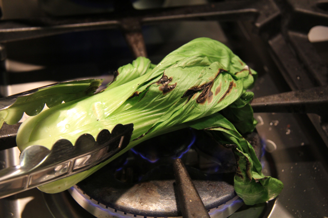 fire roasted baby bok choy