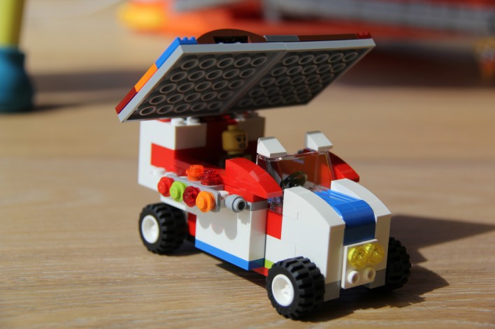 lego ice cream truck with solar panel roof