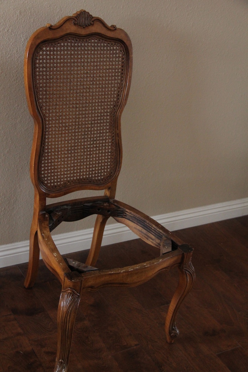 maple dining chair with cane backing