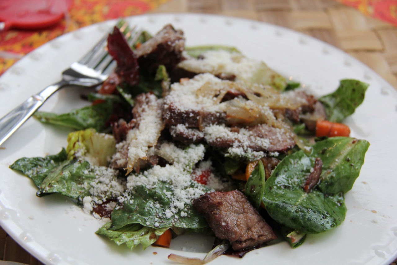 the yummy steak salad for some post-painting grub