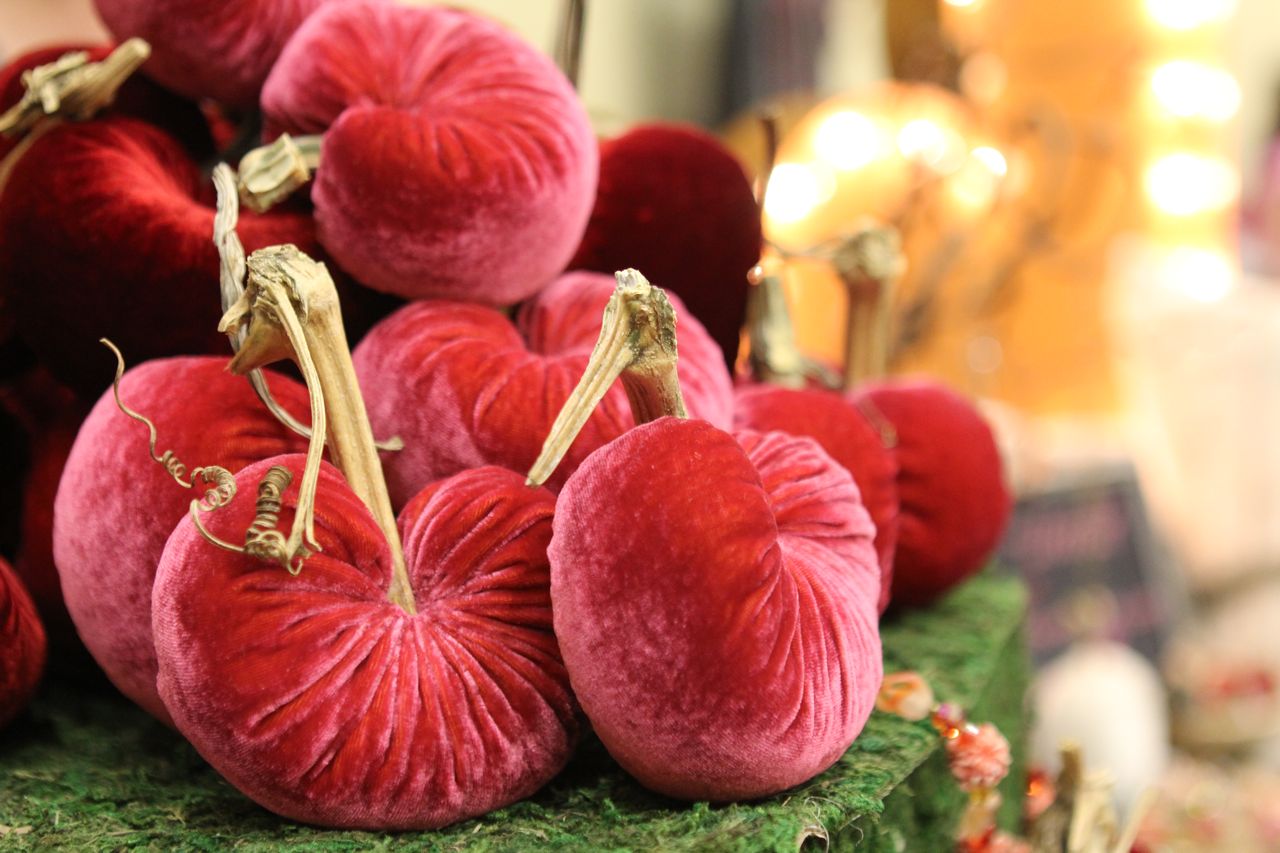 decorative stuffed cherries in velvet by lovefeast.com