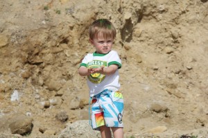 toddler at the beach