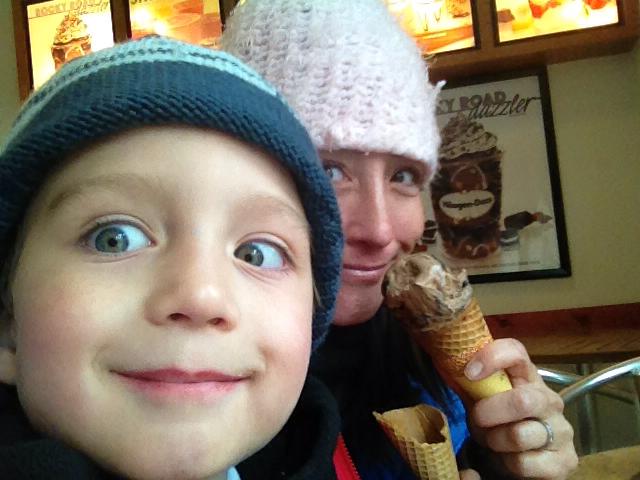 G and me celebrating with ice cream!