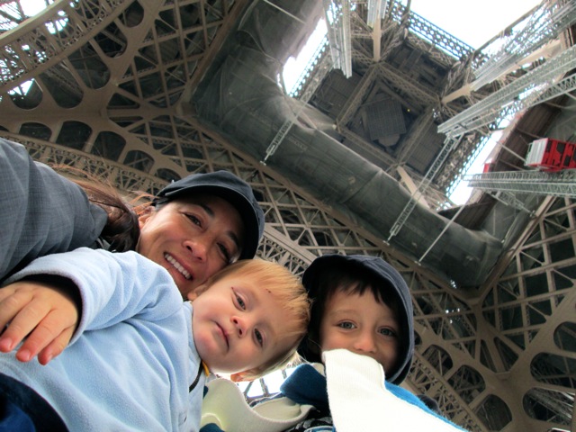selfie up into Eiffel Tower