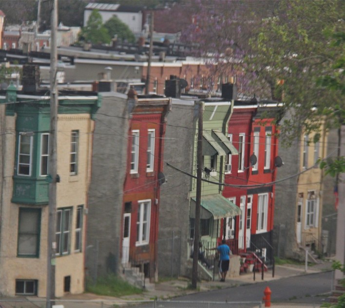 colorful row houses in Philly