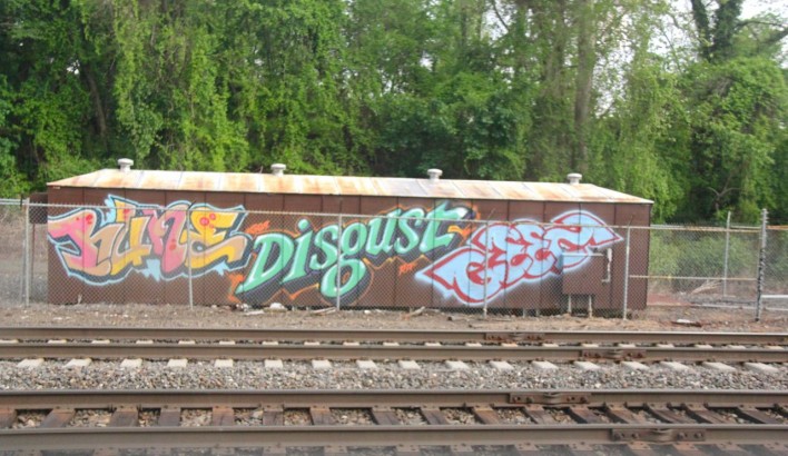 graffiti along train tracks