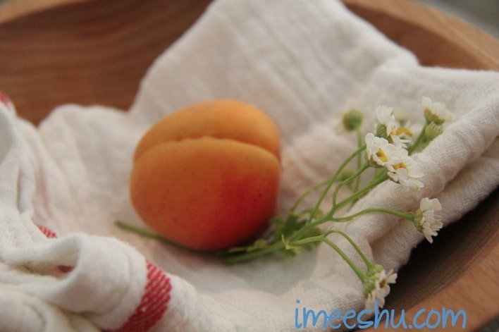 apricot and fresh flowers