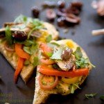 hummus, pepper, olive, avocado, sardine sandwiches