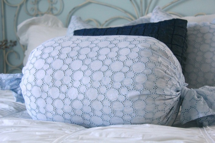 eyelet fabric dyed with Annie Sloan Chalk Paint