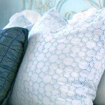 dyed chalk paint eyelet fabric for shabby chic room
