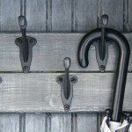 rustic mud room hooks close up