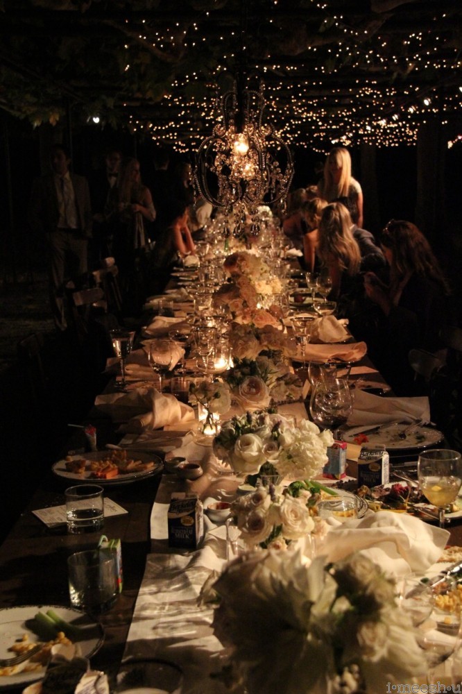 family style table setting at gorgeous romantic napa wedding