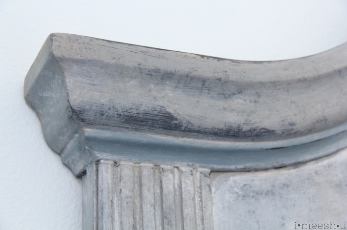 Annie Sloan painted headboard Swedish Gustavian detail