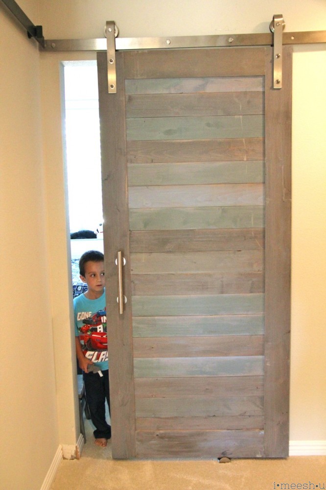 barn door for kids' room. blues, beachy, annie sloan