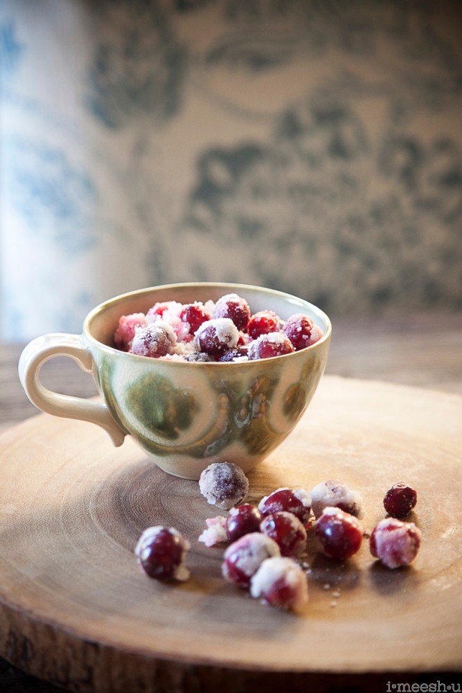 sugar-coated cranberries